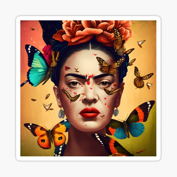 Item preview, Frida surrounded by butterflies designed and sold by Cesar Peralta.