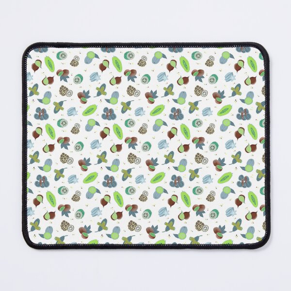 Item preview, Tropical Fruit in Lime and Blue on a White Background designed and sold by MarcyBrennanArt.