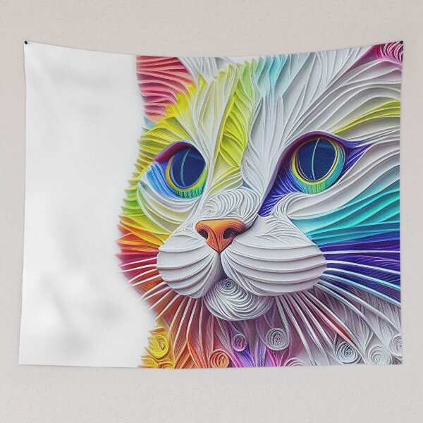 Item preview, Paper Quilled Rainbow Cat designed and sold by cardinalhill.