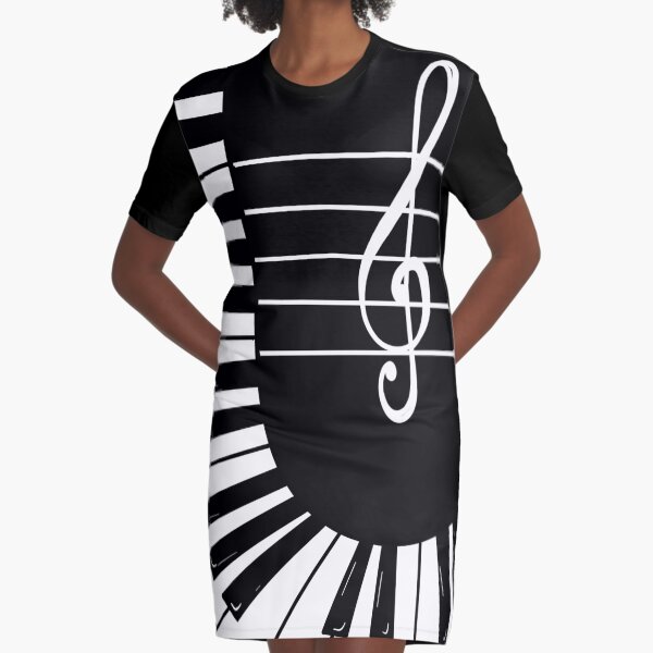 Piano keys Graphic T-Shirt Dress