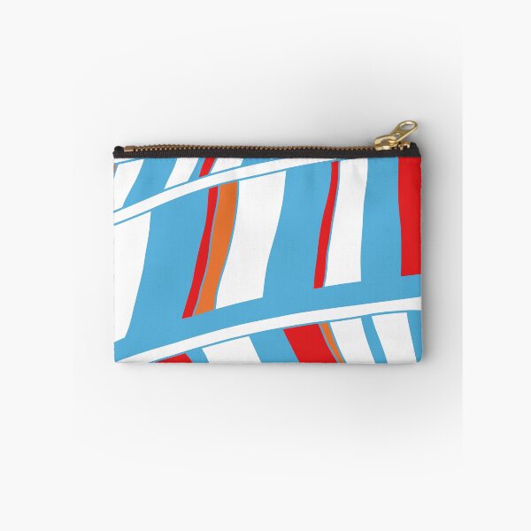 Item preview, Mid-Century Modern Geometric Pattern of Lines and Stripes in Blue, White, Red and Orange designed and sold by MausieDesigns.