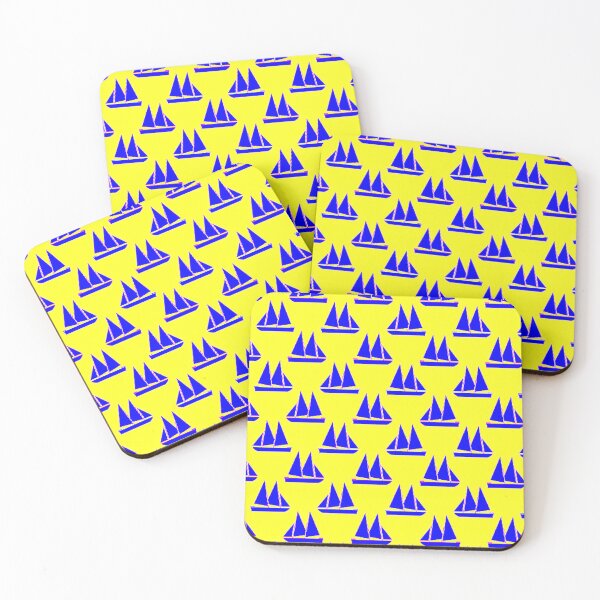 Item preview, Yellow Blue Sail Boats designed and sold by ChristinasMess.