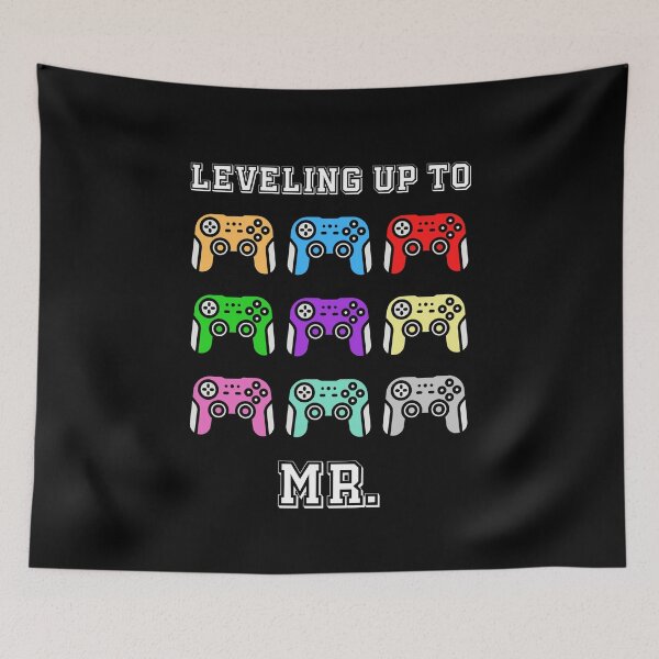 Item preview,  leveling up to Mr, comic gamer, new husband, engagement, stag night, retro controllers, vintage colours designed and sold by allycat57.
