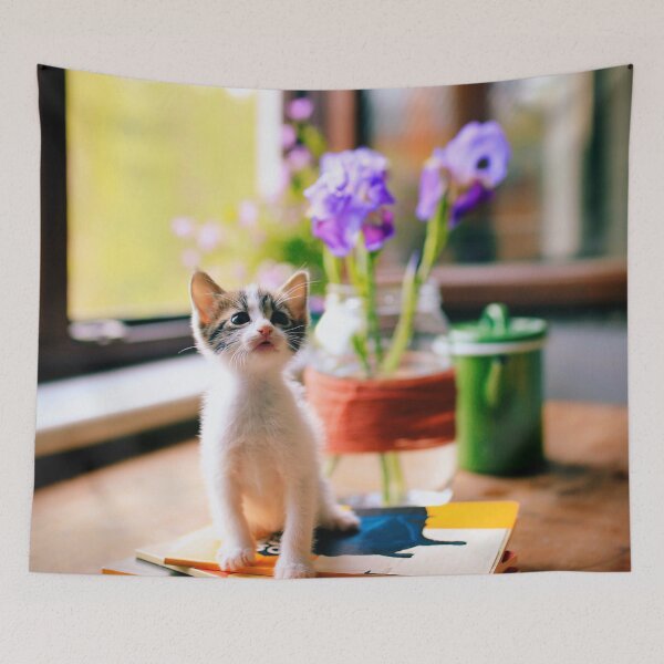 Aperçu de l'œuvre ANIMAUX #99 - Un adorable chaton veut que vous lui lisiez créée et vendue par DEL-Productions.