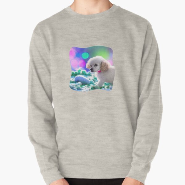 beautiful dog portrait at christmas with fantastic colors Pullover Sweatshirt