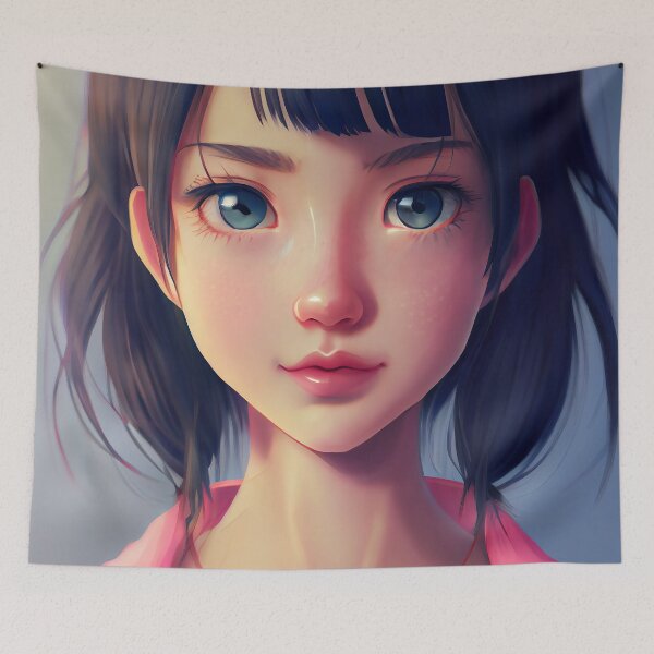 Item preview, Anime style portrait of a cute girl designed and sold by Artaverse.