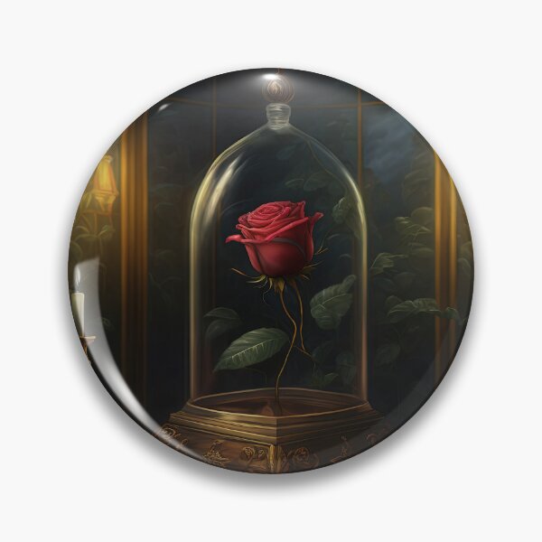 Item preview, Red rose under glass dome illustration designed and sold by justinasv775.
