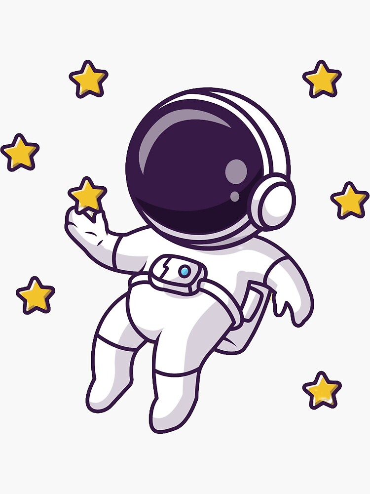 Cute Astronaut Floating With Love Balloon Cartoon - Cute Astronaut