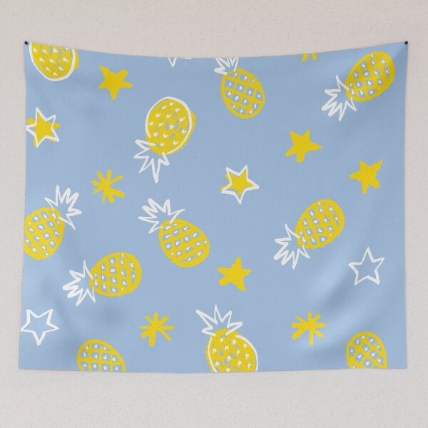Item preview, Light Blue Starry Pineapples designed and sold by Carolina Diaz.