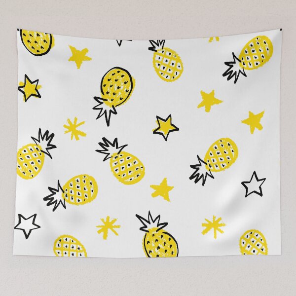 Item preview, White Starry Pineapples designed and sold by Carolina Diaz.