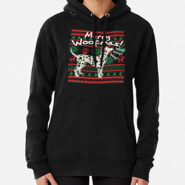 Dalmatian Merry Woofmas, Ugly Christmas Sweater Pullover Hoodie