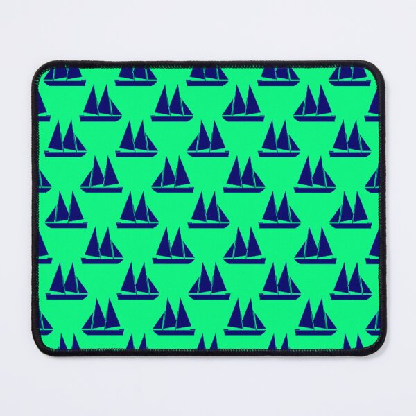 Item preview, Lime Neon Bright Green and Navy Sail Boats designed and sold by ChristinasMess.