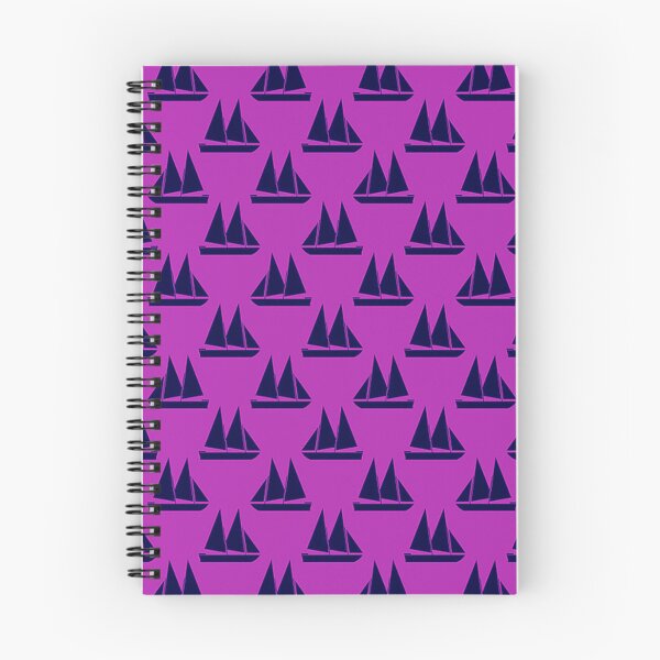 Item preview, Purple Magenta Navy Blue Black Sail Boats designed and sold by ChristinasMess.
