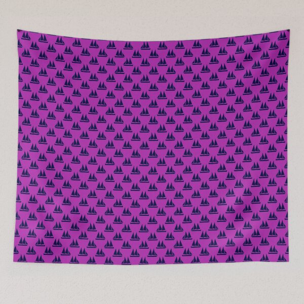 Item preview, Purple Magenta Navy Blue Black Sail Boats designed and sold by ChristinasMess.
