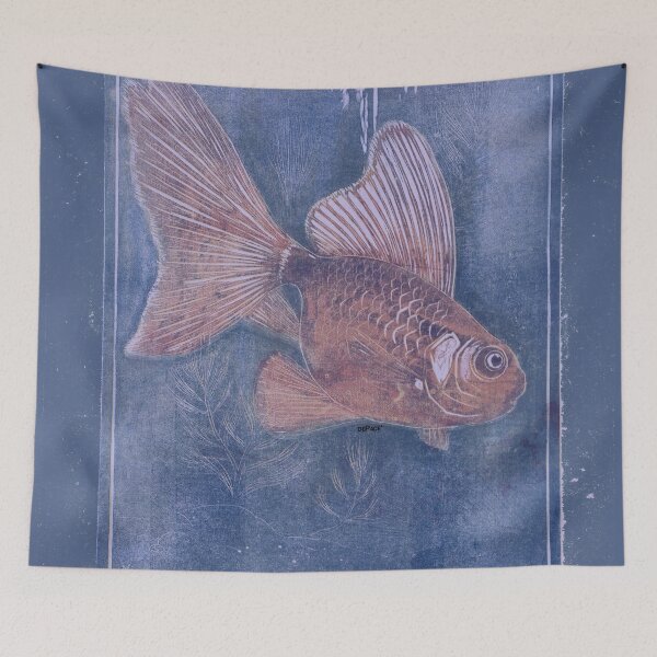 Item preview, Fish Print on Blue Background - dePace' designed and sold by mrpropcake.