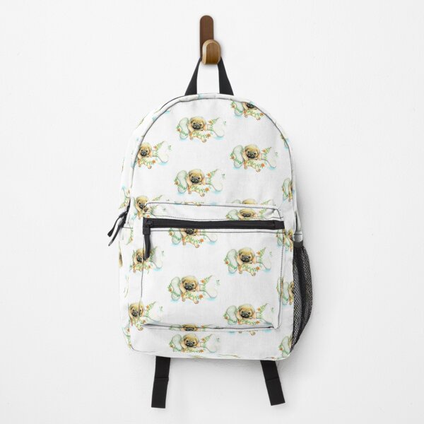 Item preview, Pug With Bone And Flowers designed and sold by PedroStyle.