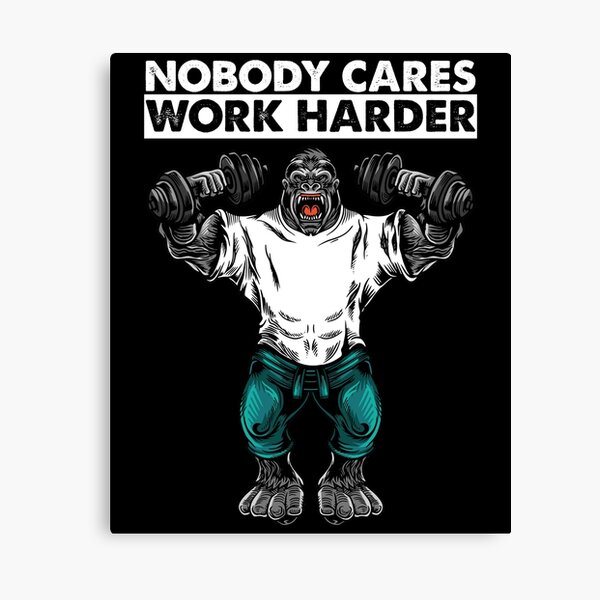 Strong ape gorilla gym workout bodybuilding fitness sport  Canvas