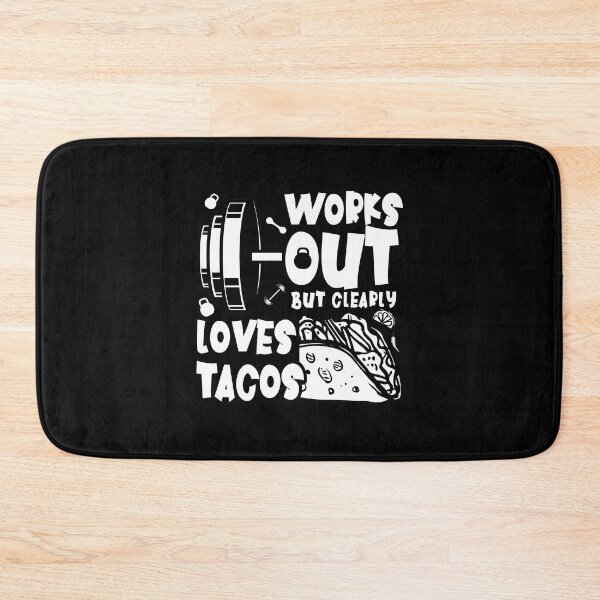 Item preview, Works Out But Clearly Loves Tacos - Gym and Exercise Lovers designed and sold by ZETTIF ⭐⭐⭐⭐⭐.