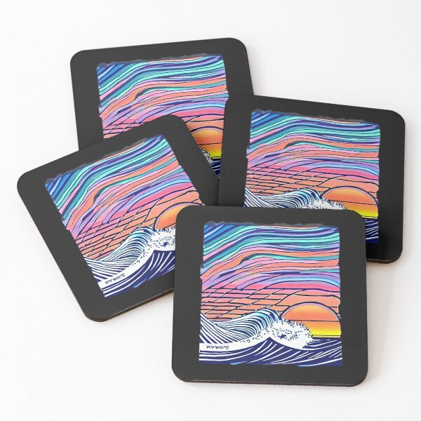 Item preview, Wave & Sun Sticker designed and sold by MuffinMeng ⭐⭐⭐⭐⭐.
