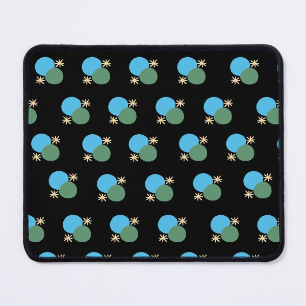 Item preview, Green and Blue on Black - Painted Geometrics - Circles and Asterisks designed and sold by dKarthdesign.