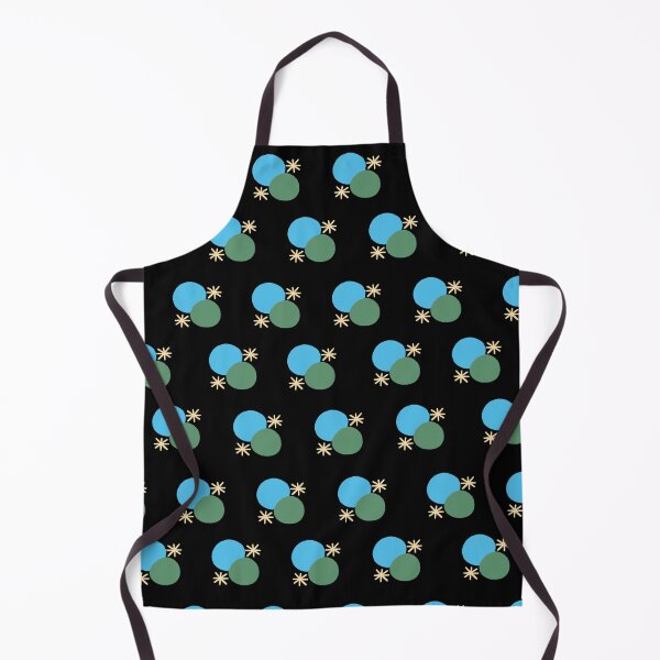 Item preview, Green and Blue on Black - Painted Geometrics - Circles and Asterisks designed and sold by dKarthdesign.