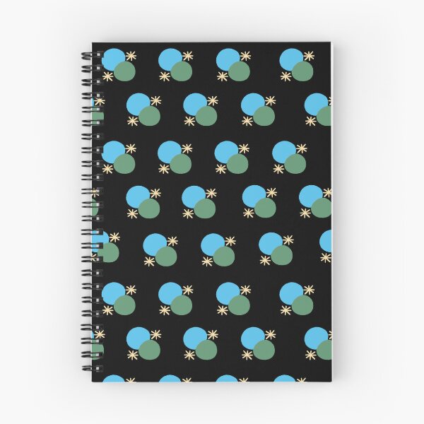 Item preview, Green and Blue on Black - Painted Geometrics - Circles and Asterisks designed and sold by dKarthdesign.