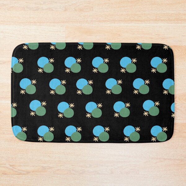 Item preview, Green and Blue on Black - Painted Geometrics - Circles and Asterisks designed and sold by dKarthdesign.