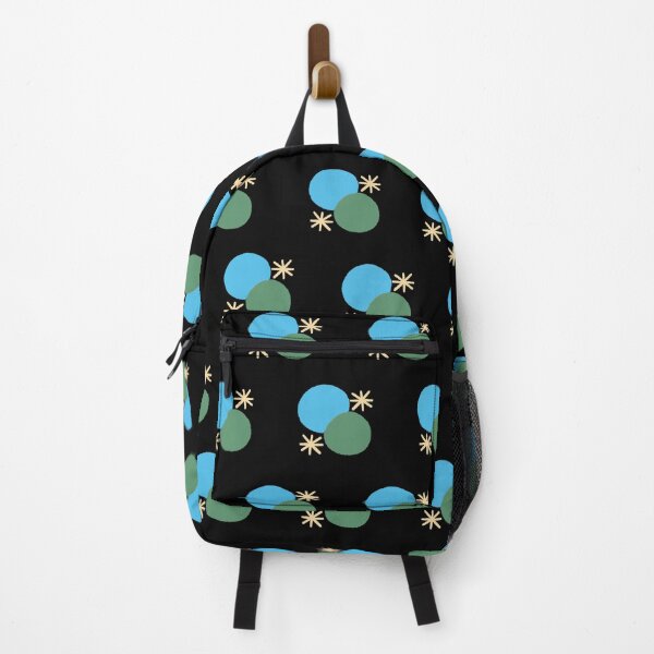 Item preview, Green and Blue on Black - Painted Geometrics - Circles and Asterisks designed and sold by dKarthdesign.