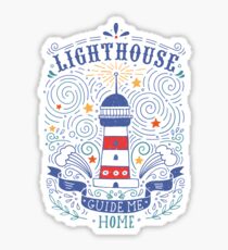 Lighthouse with a hand-lettering quote Sticker