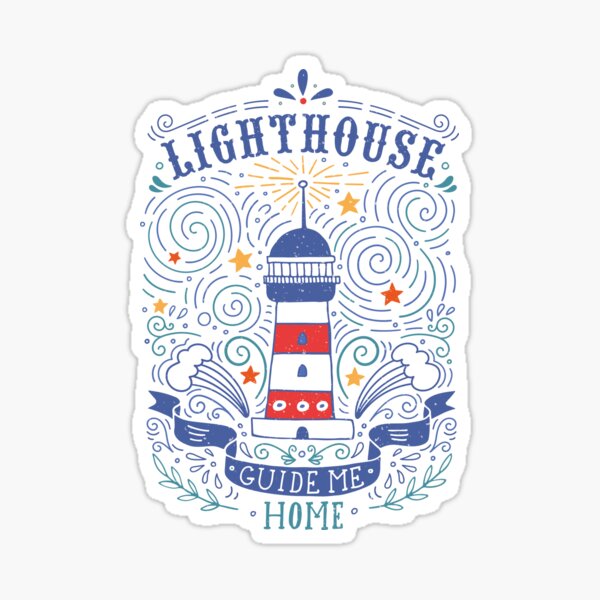Lighthouse with a hand-lettering quote Sticker