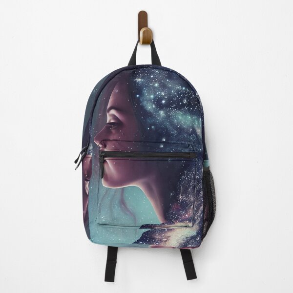 Item preview, Artistic composition of a woman under a beautiful night sky designed and sold by Artaverse.