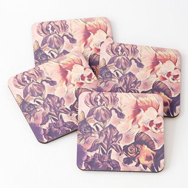 Item preview, Fancy Goldfish and Iris Flowers  designed and sold by ginaisarty.