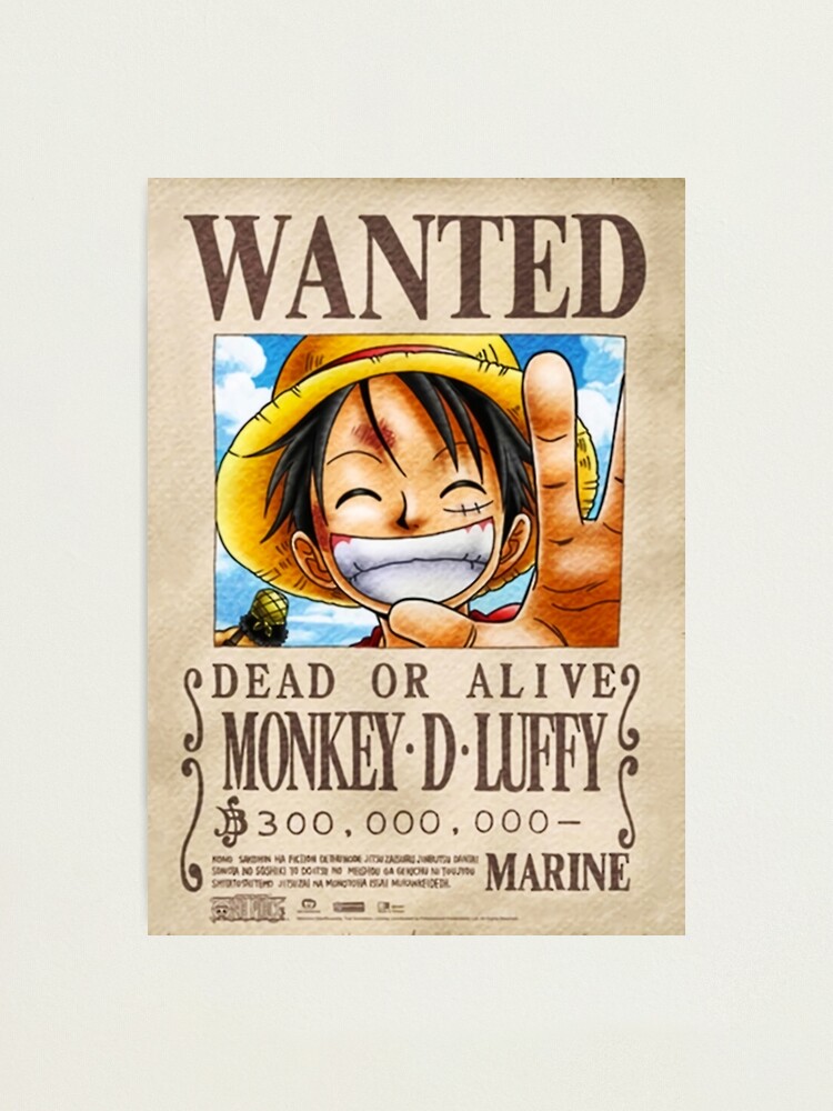 Anime Luffy Wanted Poster Vintage Cafe Wall Decoration - Official