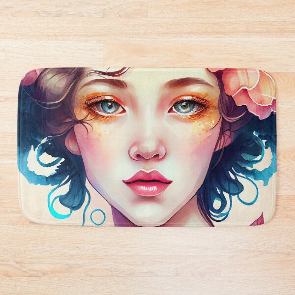 Item preview, Watercolor portrait of a beautiful girl designed and sold by Artaverse.