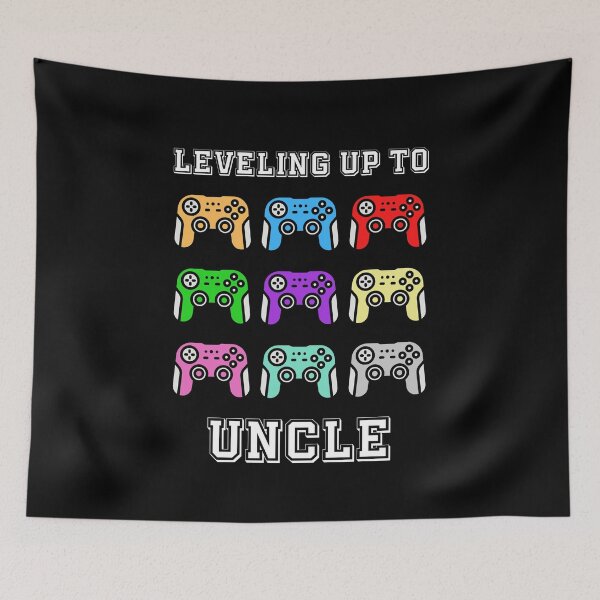 Item preview,  leveling up to Uncle, comic gamer, uncle unlocked, promoted to uncle,retro controllers, vintage colours designed and sold by allycat57.