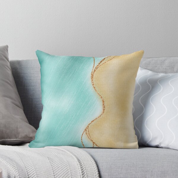Item preview, Ocean Art Pattern in Abstract Teal and Sand designed and sold by SixelaDesign.