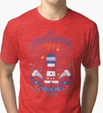 Lighthouse with a hand-lettering quote Tri-blend T-Shirt