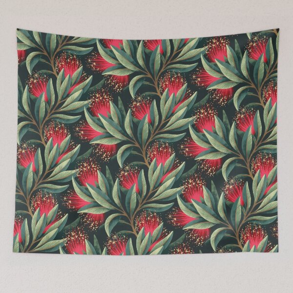 Item preview, Pohutukawa - Red / Natural Green designed and sold by Andrea Muller.