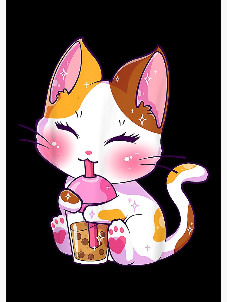 Cat Boba Tea Bubble Tea Anime Kawaii Neko Notebook: Cute wide ruled  composition notebook for kittens and cats lover | kawaii kitty college wide  ruled