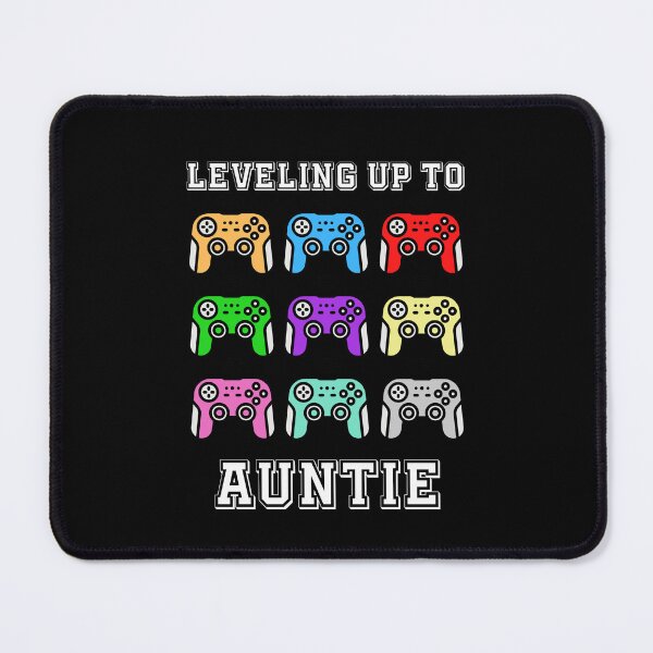 Item preview, leveling up to Auntie, comic gamer, Auntie unlocked, promoted to Auntie,retro controllers, vintage colours designed and sold by allycat57.
