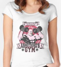 Starke Arm Gym Tailliertes Rundhals-Shirt
