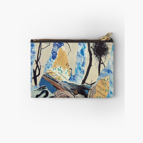 Item preview, Blue Heron Torn Paper Collage designed and sold by JoAnnFineArt.