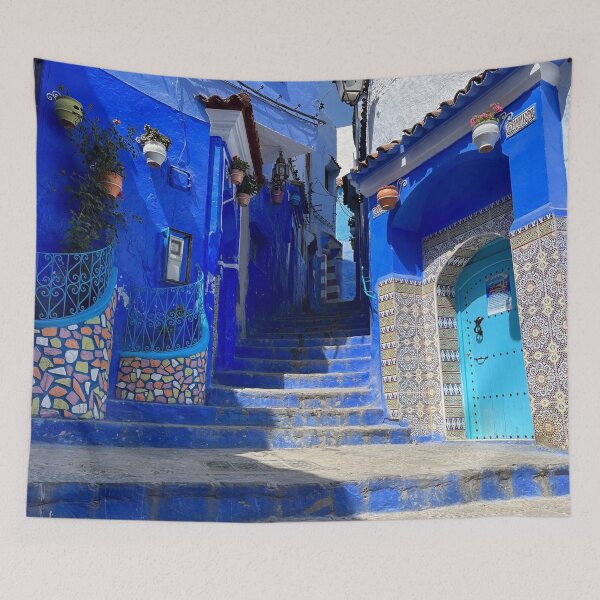 Item preview, Chefchaouen Morocco Blue Steps designed and sold by ktmobrien.