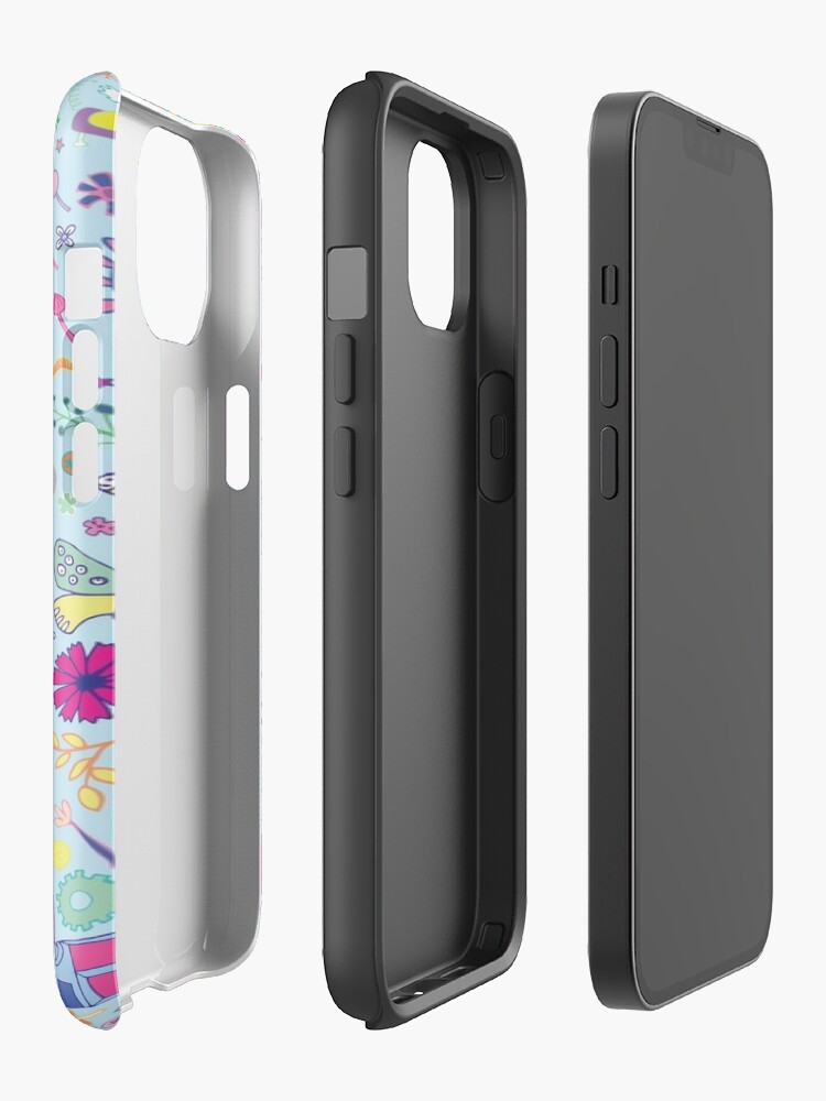 Alternate view of Electric Dreams - fun floral robot pattern by Cecca Designs iPhone Case