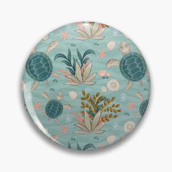 Item preview, Turtle Art Pattern with Seaweed and Stars designed and sold by SixelaDesign.