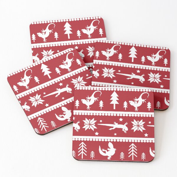 Item preview, Gecko Fair Isle Pattern (Red) designed and sold by Zia Frazier.