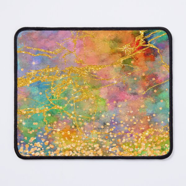 Artikelvorschau, Abstraktes Muster der Acrylmalerei mit Goldbokeh entworfen und verkauft von SixelaDesign.