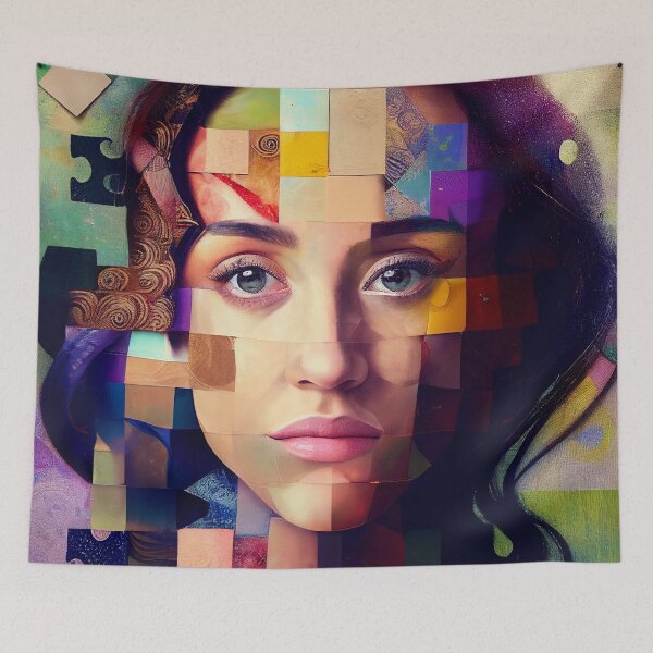 Item preview, Modern collage style patchwork of a woman designed and sold by Artaverse.