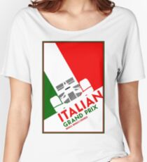 MONZA : Vintage Italian Grand Prix Auto Advertising Print Women's Relaxed Fit T-Shirt