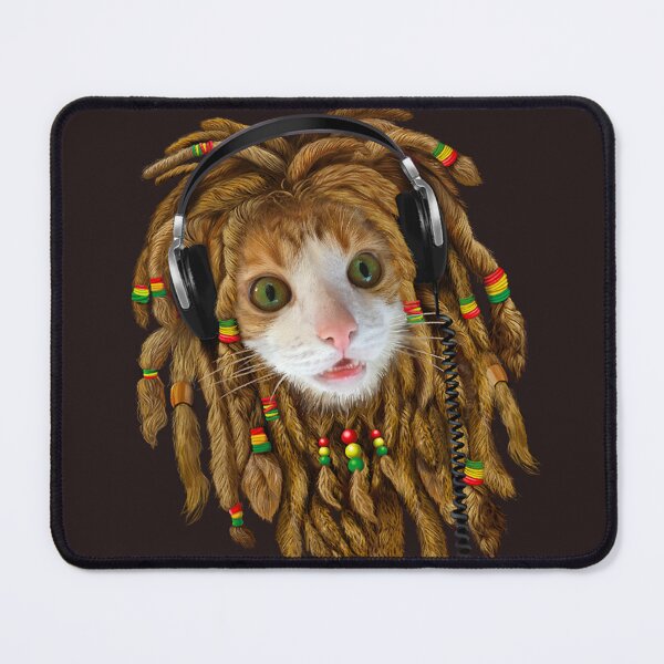 Item preview, Dreadlock cat loves music designed and sold by Elmanji.